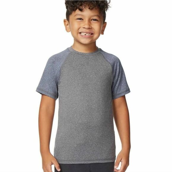 💜32 Degrees Heathered Blue & Gray Short Sleeve Top Youth Large - Picture 1 of 9